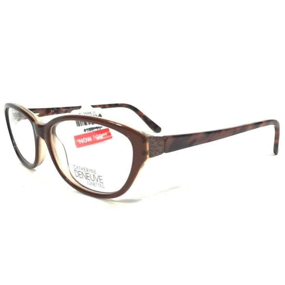 Catherine Deneuve CD-323 BRN Eyeglasses Frames Brown Round Full Rim 53-16-135
